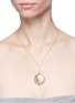  - ANTIQUE LOCKETS - White quartz 14k gold antique round locket necklace