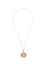 Main View - Click To Enlarge - ANTIQUE LOCKETS - White quartz 14k gold antique round locket necklace