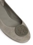 Detail View - Click To Enlarge - TORY BURCH - 'Minnie Travel' snake embossed suede ballet flats
