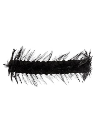 Main View - Click To Enlarge - MAISON MICHEL - 'Julie' feather suede braid elastic headband