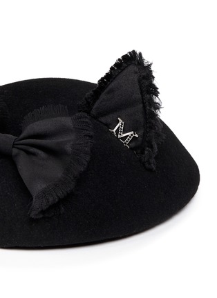 Detail View - Click To Enlarge - MAISON MICHEL - 'Bibi Yoko' satin cat ear bow cocktail hat