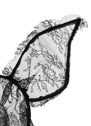 Detail View - Click To Enlarge - MAISON MICHEL - 'Heidi' rabbit ear lace veil headband