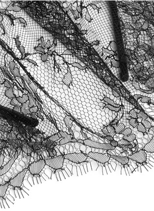 Detail View - Click To Enlarge - MAISON MICHEL - 'Heidi' rabbit ear lace veil headband