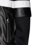 Detail View - Click To Enlarge - GIVENCHY - Stripe leather bonded jersey hood jacket