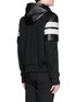 Back View - Click To Enlarge - GIVENCHY - Stripe leather bonded jersey hood jacket