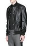 Front View - Click To Enlarge - GIVENCHY - Star appliqué leather bomber jacket