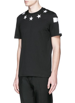 Front View - Click To Enlarge - GIVENCHY - Star embroidery cotton T-shirt