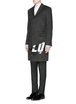 Front View - Click To Enlarge - GIVENCHY - Love wall print wool-cashmere coat