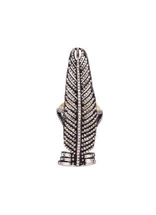 Main View - Click To Enlarge - AISHWARYA - Diamond gold alloy feather full finger ring