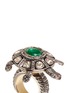 Detail View - Click To Enlarge - AISHWARYA - Diamond pavé emerald ruby turtle ring