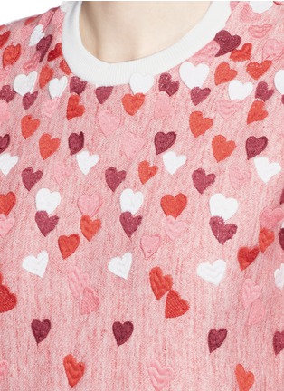 Detail View - Click To Enlarge - GIAMBA - Heart appliqué cotton pullover dress