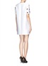 Back View - Click To Enlarge - STELLA MCCARTNEY - Gemstone appliqué duchesse satin shift dress