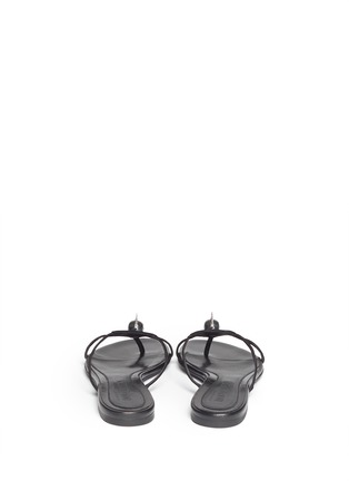 Back View - Click To Enlarge - ALEXANDER MCQUEEN - Punk skull suede sandals