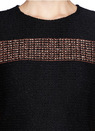 Detail View - Click To Enlarge - ST. JOHN - Engineered stripe tweed knit dress