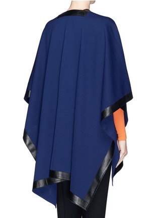 Back View - Click To Enlarge - ST. JOHN - Calf leather trim wrap cape