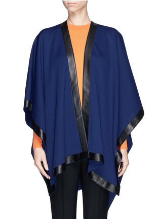 Main View - Click To Enlarge - ST. JOHN - Calf leather trim wrap cape