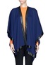 Main View - Click To Enlarge - ST. JOHN - Calf leather trim wrap cape