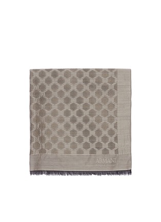 Main View - Click To Enlarge - ARMANI COLLEZIONI - Sheer polka dot textured stripe scarf