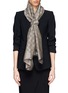 Figure View - Click To Enlarge - ARMANI COLLEZIONI - Sheer polka dot textured stripe scarf