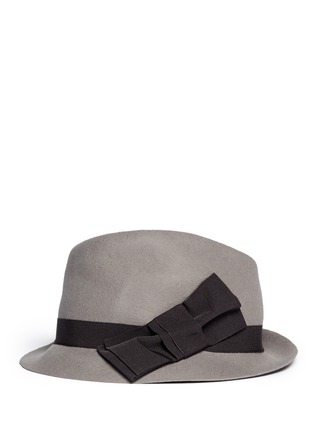 Figure View - Click To Enlarge - ARMANI COLLEZIONI - Bow wool fedora hat