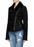 Front View - Click To Enlarge - ARMANI COLLEZIONI - Shearling biker jacket