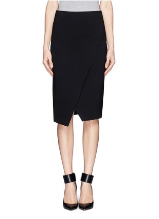 Main View - Click To Enlarge - ARMANI COLLEZIONI - Wrap front jersey pencil skirt