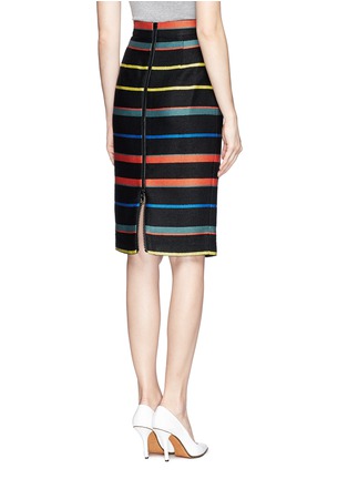 Back View - Click To Enlarge - GIVENCHY - Basket weave stripe pencil skirt