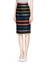 Front View - Click To Enlarge - GIVENCHY - Basket weave stripe pencil skirt