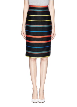 Main View - Click To Enlarge - GIVENCHY - Basket weave stripe pencil skirt