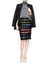 Figure View - Click To Enlarge - GIVENCHY - Basket weave stripe pencil skirt