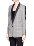 Front View - Click To Enlarge - STELLA MCCARTNEY - Pinstripe lapel houndstooth blazer