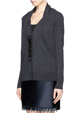 Front View - Click To Enlarge - LANVIN - Embroidery placket wool cardigan