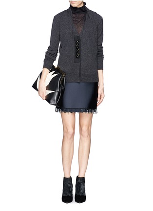 Figure View - Click To Enlarge - LANVIN - Embroidery placket wool cardigan