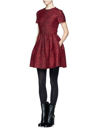 Figure View - Click To Enlarge - VALENTINO GARAVANI - Leopard print wool-silk dress