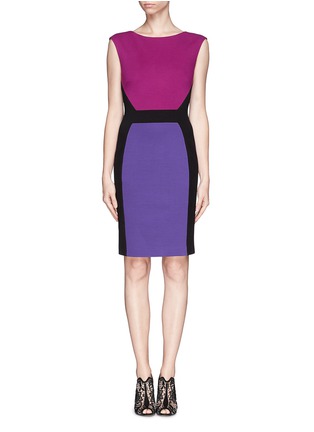 Main View - Click To Enlarge - EMILIO PUCCI - Angle colour-blocked stretch knit dress
