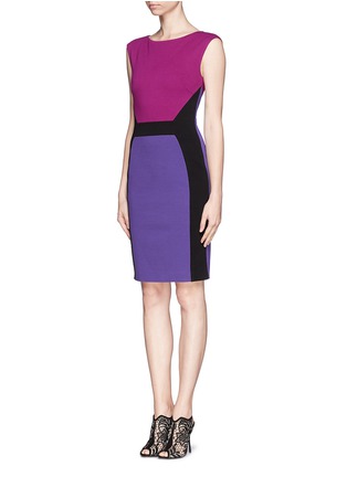 Figure View - Click To Enlarge - EMILIO PUCCI - Angle colour-blocked stretch knit dress