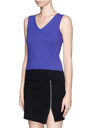 Front View - Click To Enlarge - ARMANI COLLEZIONI - Colourblock sleeveless knit top