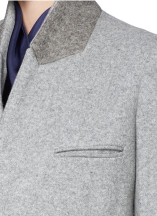 Detail View - Click To Enlarge - HAIDER ACKERMANN - Extra long slant front wool blend coat