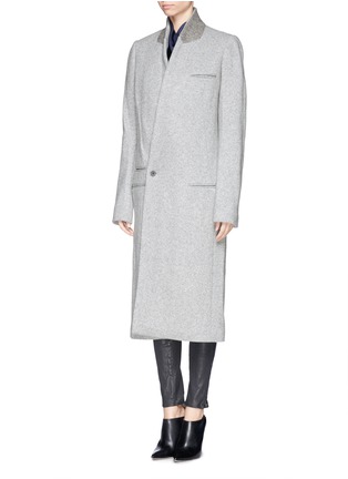 Front View - Click To Enlarge - HAIDER ACKERMANN - Extra long slant front wool blend coat