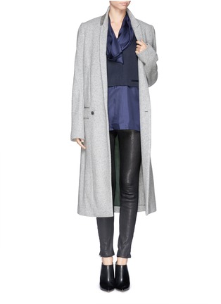 Figure View - Click To Enlarge - HAIDER ACKERMANN - Extra long slant front wool blend coat