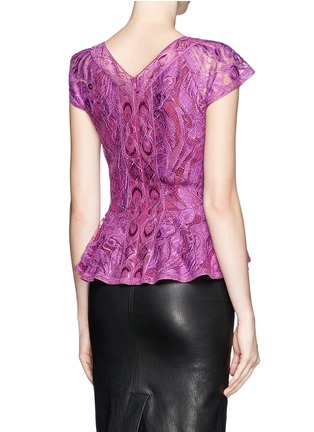 Back View - Click To Enlarge - EMILIO PUCCI - Lace peplum top