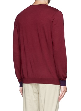 Back View - Click To Enlarge - PAUL SMITH - Contrast trim Merino wool sweater