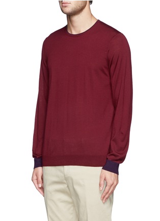 Front View - Click To Enlarge - PAUL SMITH - Contrast trim Merino wool sweater