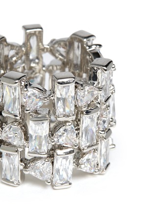Detail View - Click To Enlarge - CZ BY KENNETH JAY LANE - Triple tier cubic zirconia ring