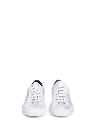 Front View - Click To Enlarge - COMMON PROJECTS - 'Achilles Retro' metallic leather sneakers