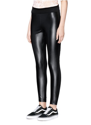 Front View - Click To Enlarge - TOPSHOP - Panelled ponte leggings