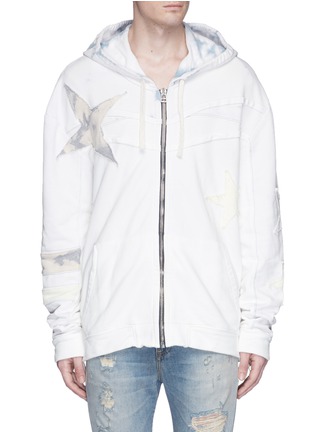 Main View - Click To Enlarge - FAITH CONNEXION - Star patch bleached zip hoodie