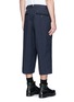 Back View - Click To Enlarge - SACAI - Windowpane check embroidered wide leg cropped pants