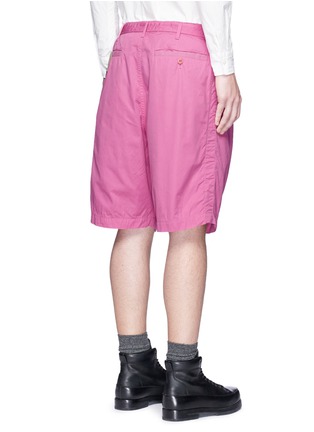 Back View - Click To Enlarge - SACAI - Belted overdyed cotton shorts