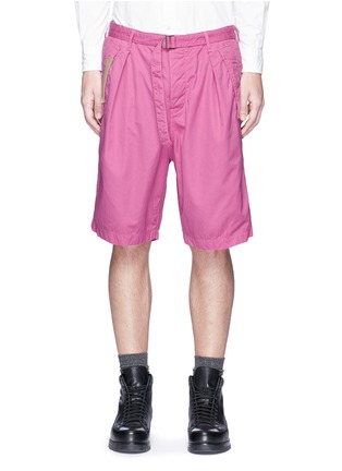 Main View - Click To Enlarge - SACAI - Belted overdyed cotton shorts